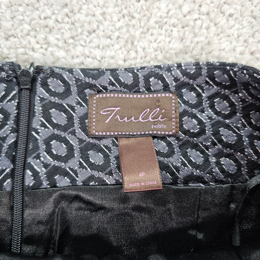 Truli Petite Black Silver Geometric Pattern A-Lin… - image 5